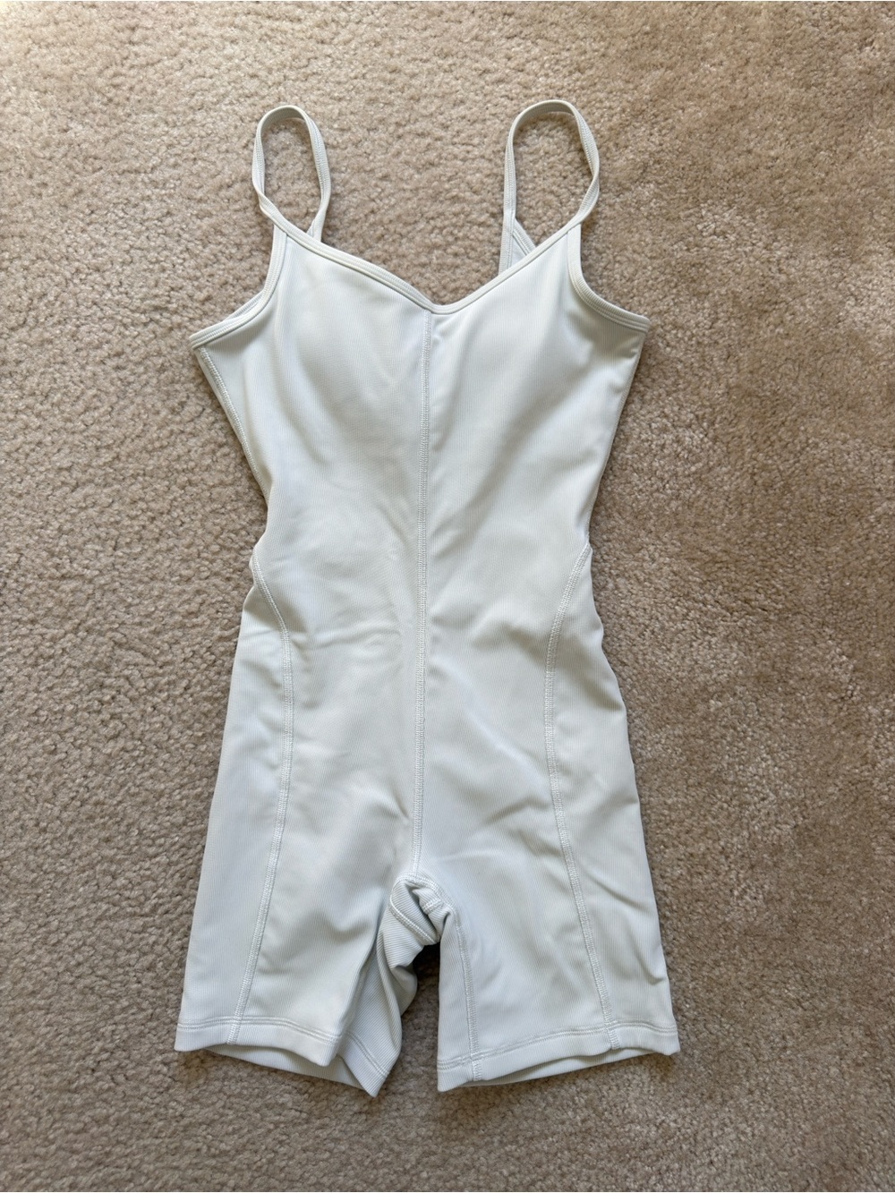 Lululemon ribbed contour romper playsuit in bone